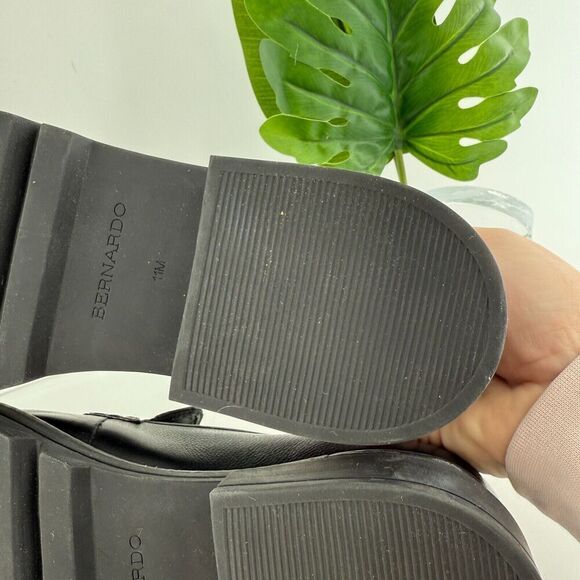 Bernardo Studio Womens Caleb Penny Loafers Block Heel Black Leather Size 11 - Picture 13 of 16